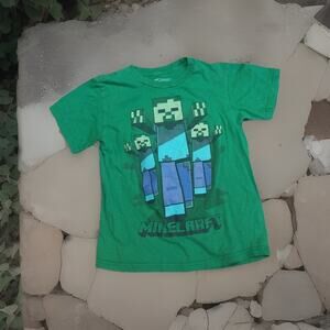 Mojang Minecraft Youth Small Boys Minecraft Tshirt Green